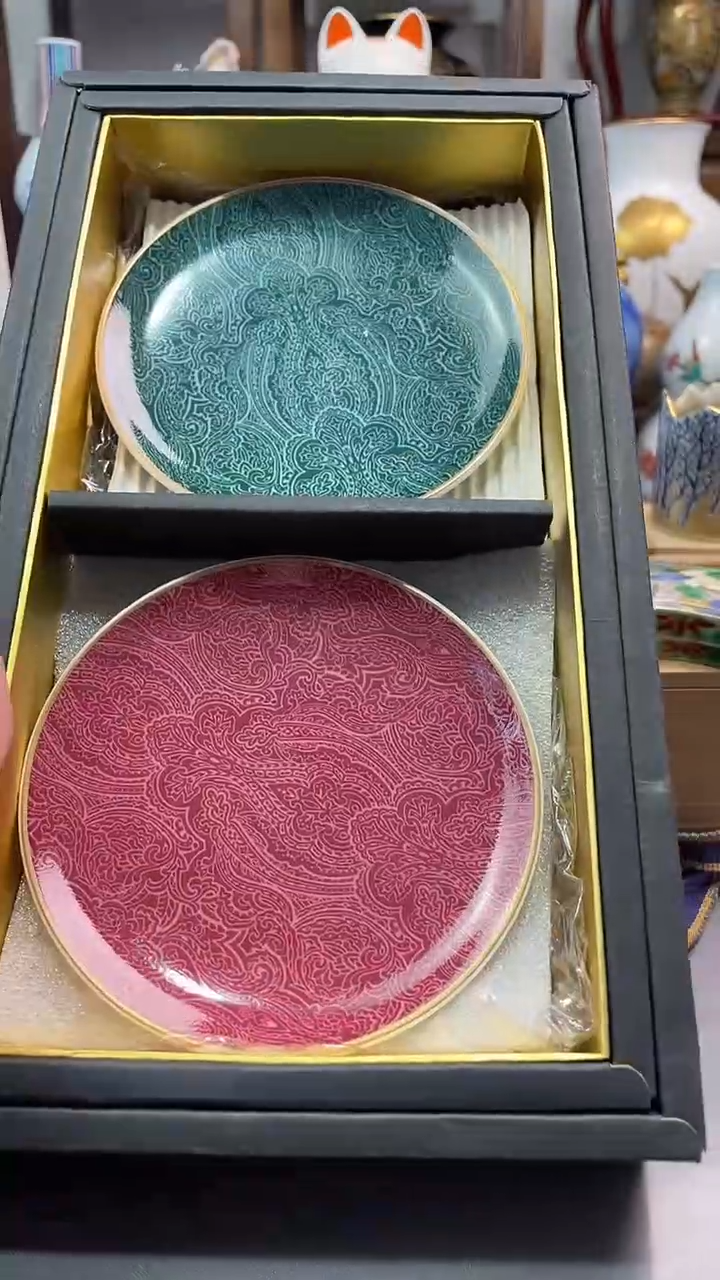 瓷片山*骨瓷盘一对一一