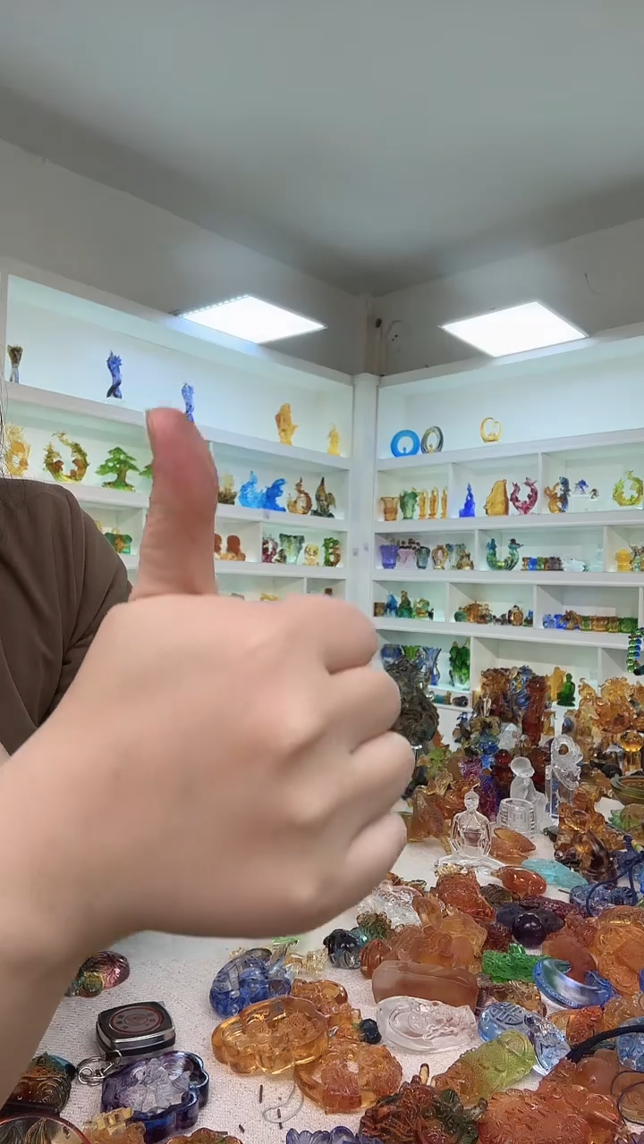 手工艺品琉璃天**运莲花