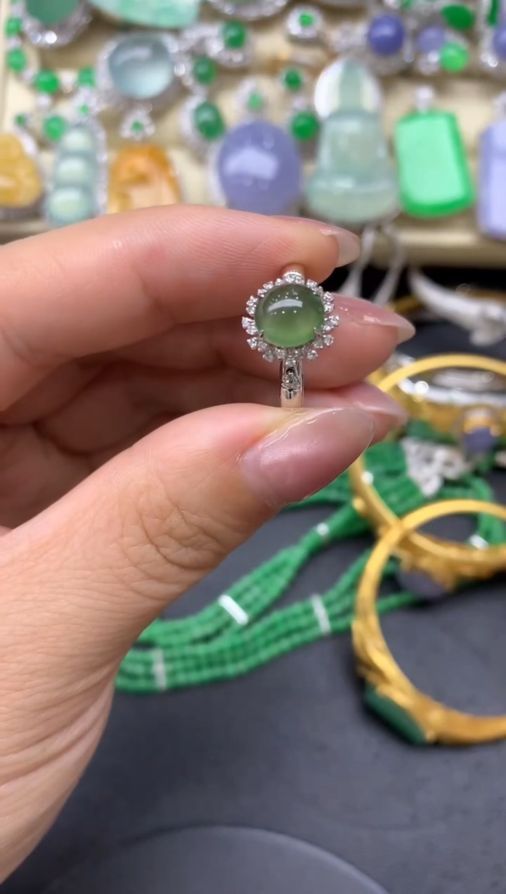 【闪购商品】翡翠戒指18K金镶嵌201中国好珍宝