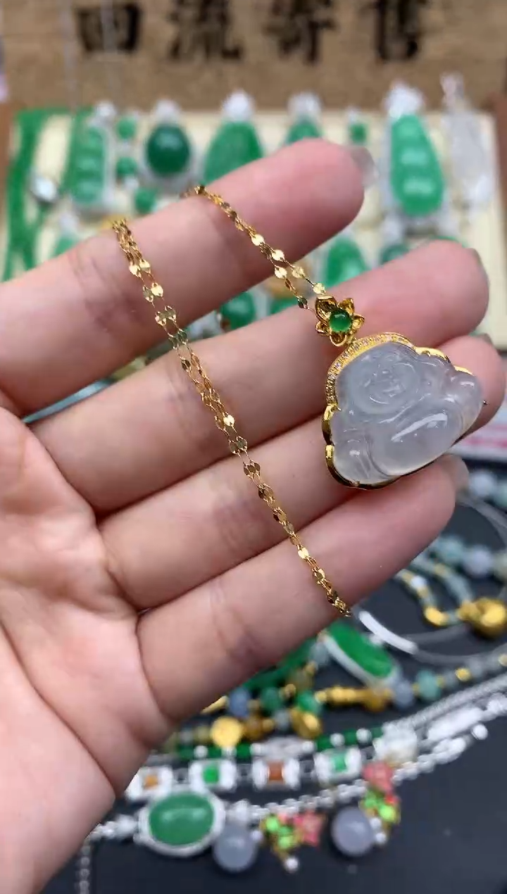 【闪购商品】翡翠颈饰18K金镶嵌488-中国好珍宝