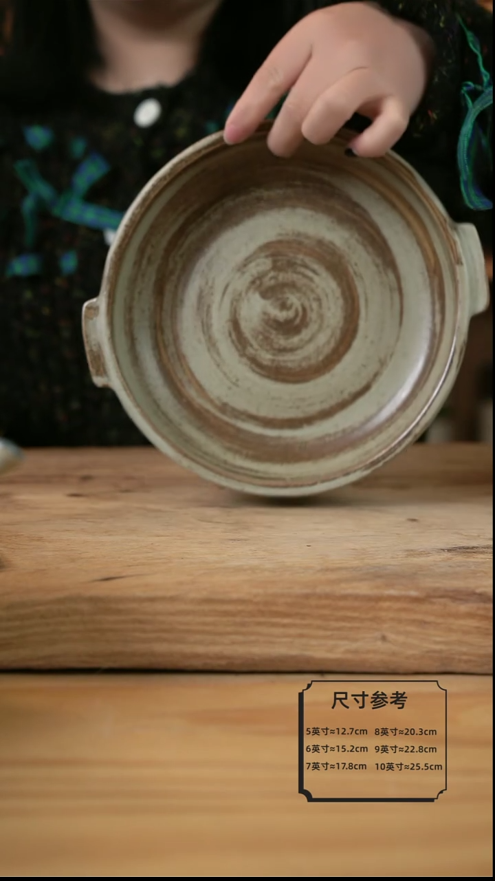 【闪购商品】岁月风情的8英寸双耳盘【壶