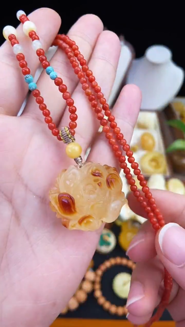 琥珀未镶嵌珠宝奇石柒月