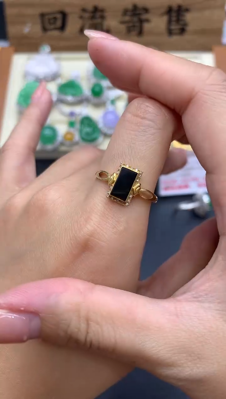 【闪购商品】翡翠戒指18K金镶嵌640-中国好珍宝