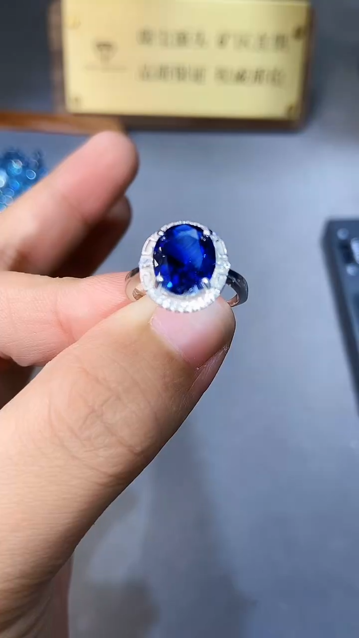 【闪购商品】蓝宝石戒指银S925镶嵌354