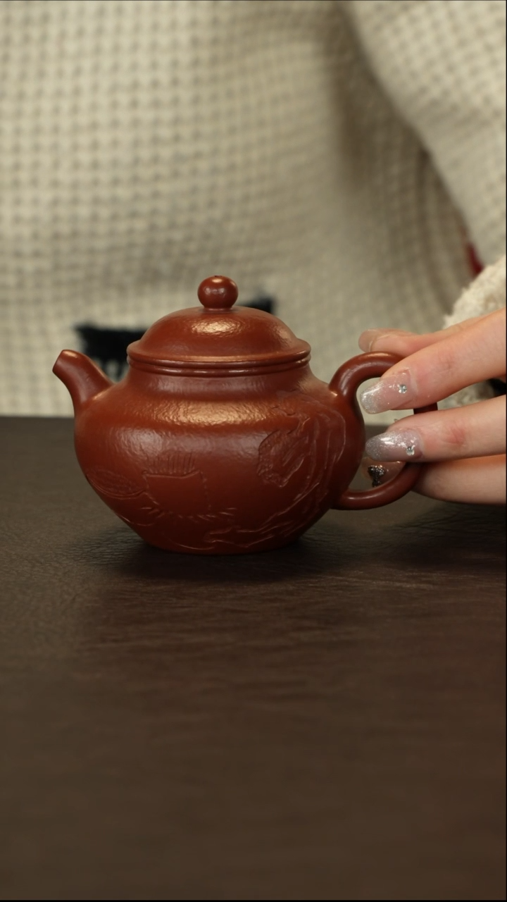 【闪购商品】紫砂茶壶直播福利马方远粗砂朱泥莲子黄文艺刻