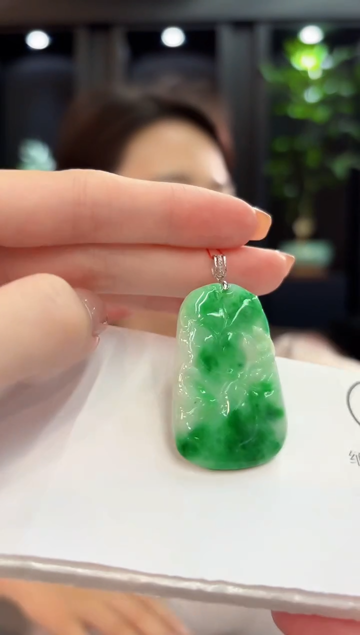 吊坠(不含链)18K金镶嵌翡翠 缅甸A货/支持复检/一件