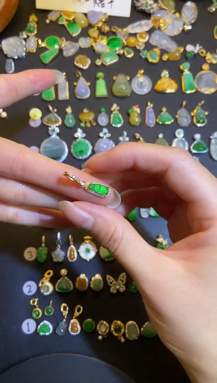 吊坠(不含链)银S925镶嵌翡翠1