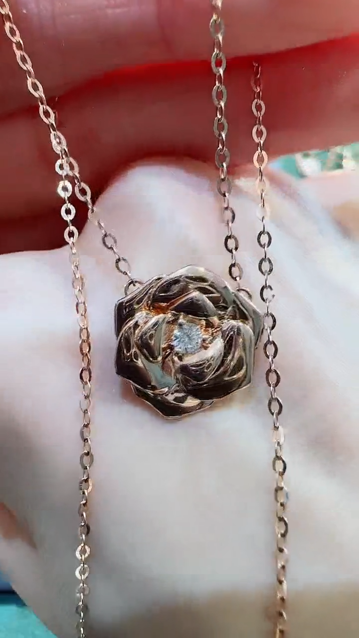 【闪购商品】天然钻石套链18K金镶嵌18K金钻石花花套链