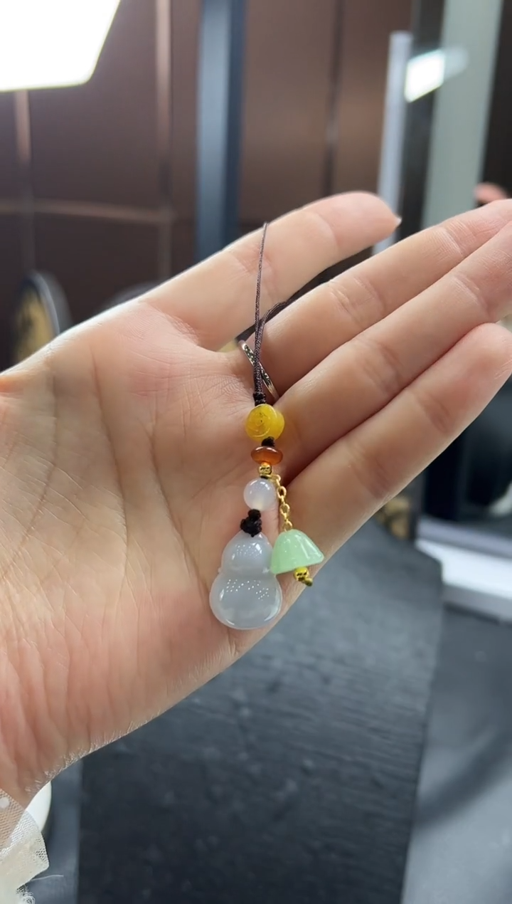 【闪购商品】翡翠颈饰未镶嵌YM1131-1葫芦手机挂绳