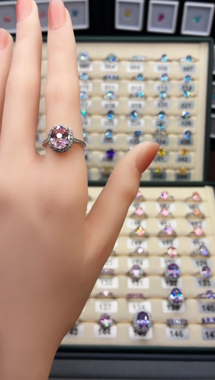 戒指彩色蓝宝石银S925镶嵌00001