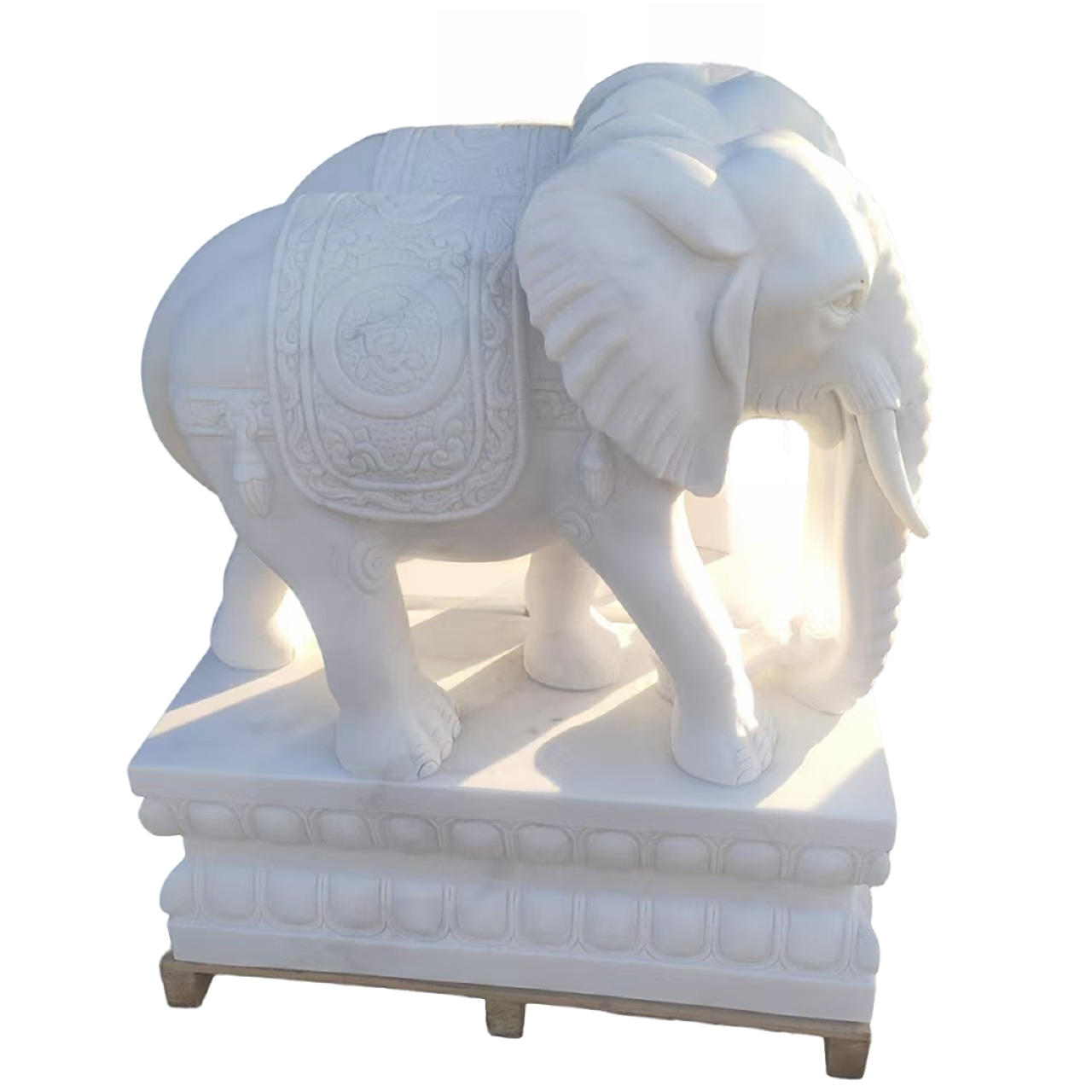 石雕汉白玉大象大门口摆件