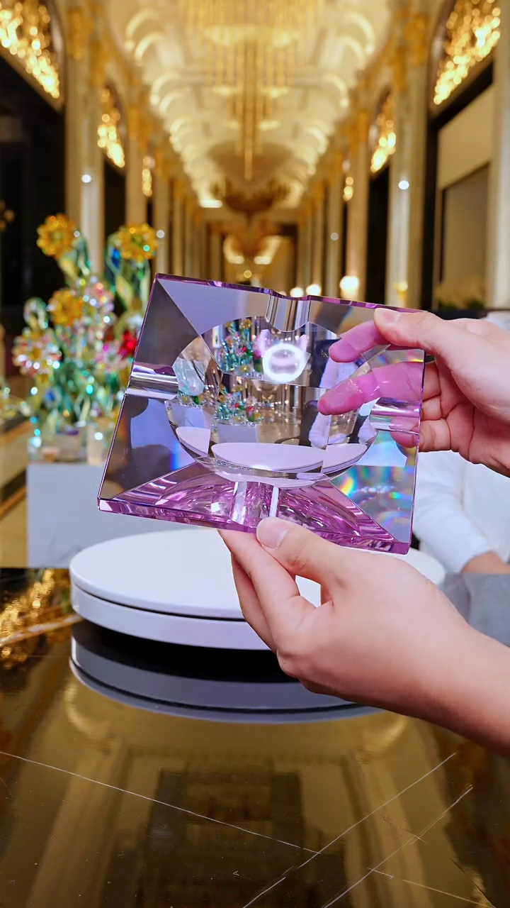 摆件WG0060紫色水晶烟灰缸