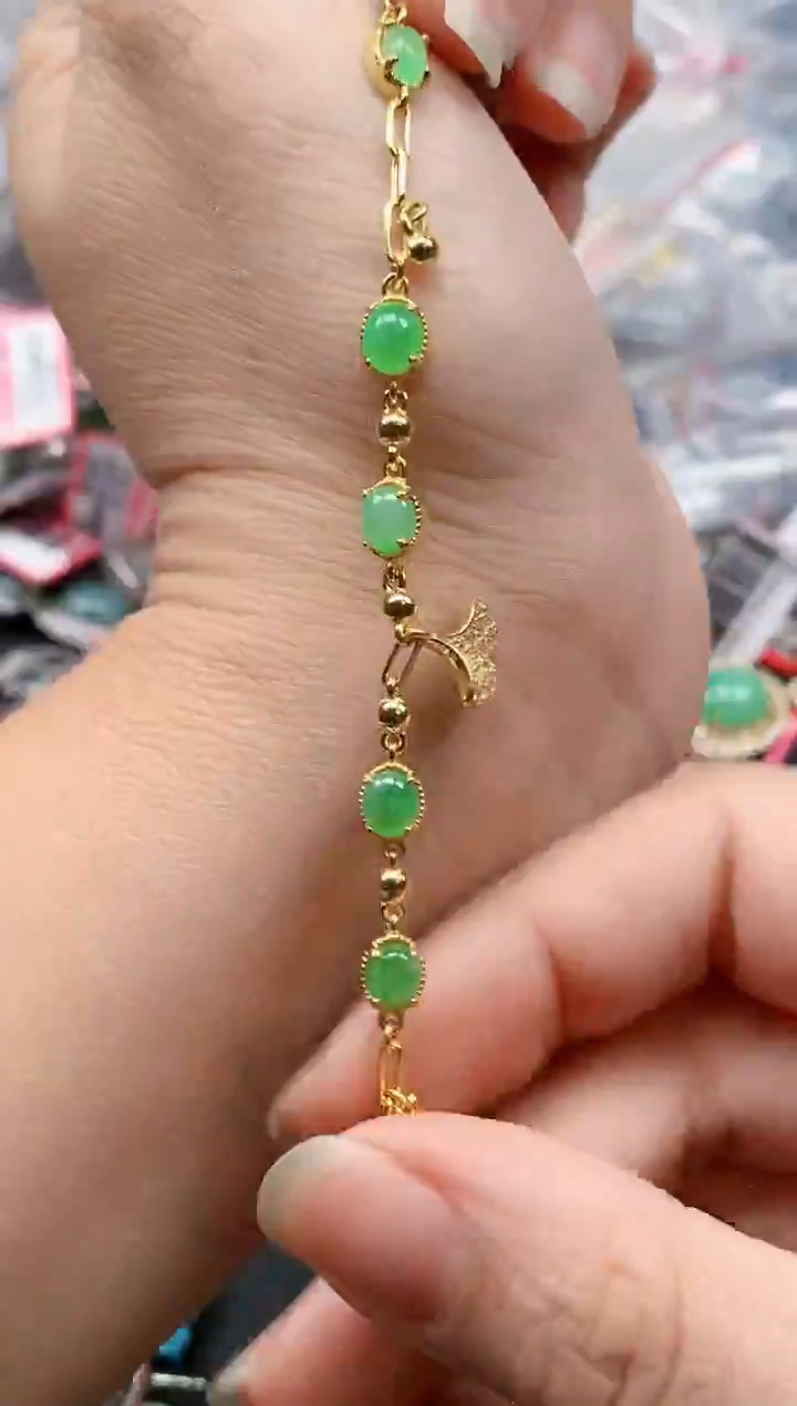 银S925镶嵌戒指翡翠天然A货缅甸翡翠