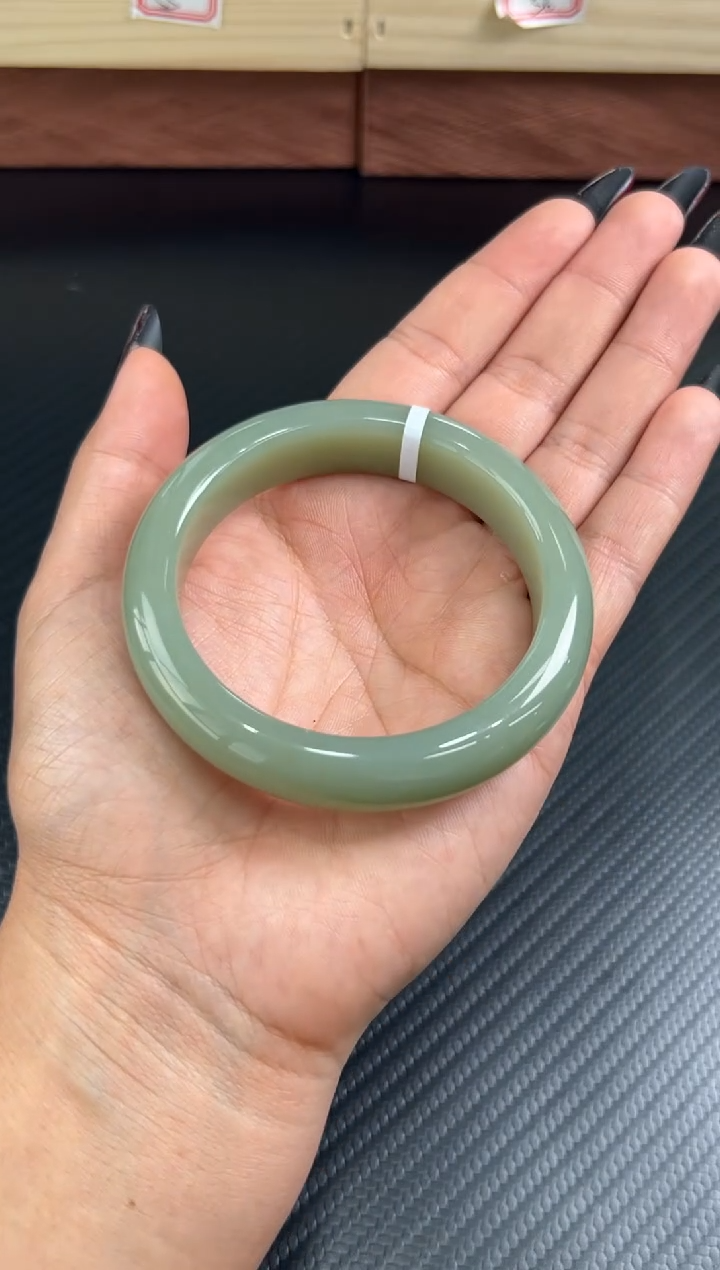 未镶嵌手镯和田玉且末蓝微色差57+jm