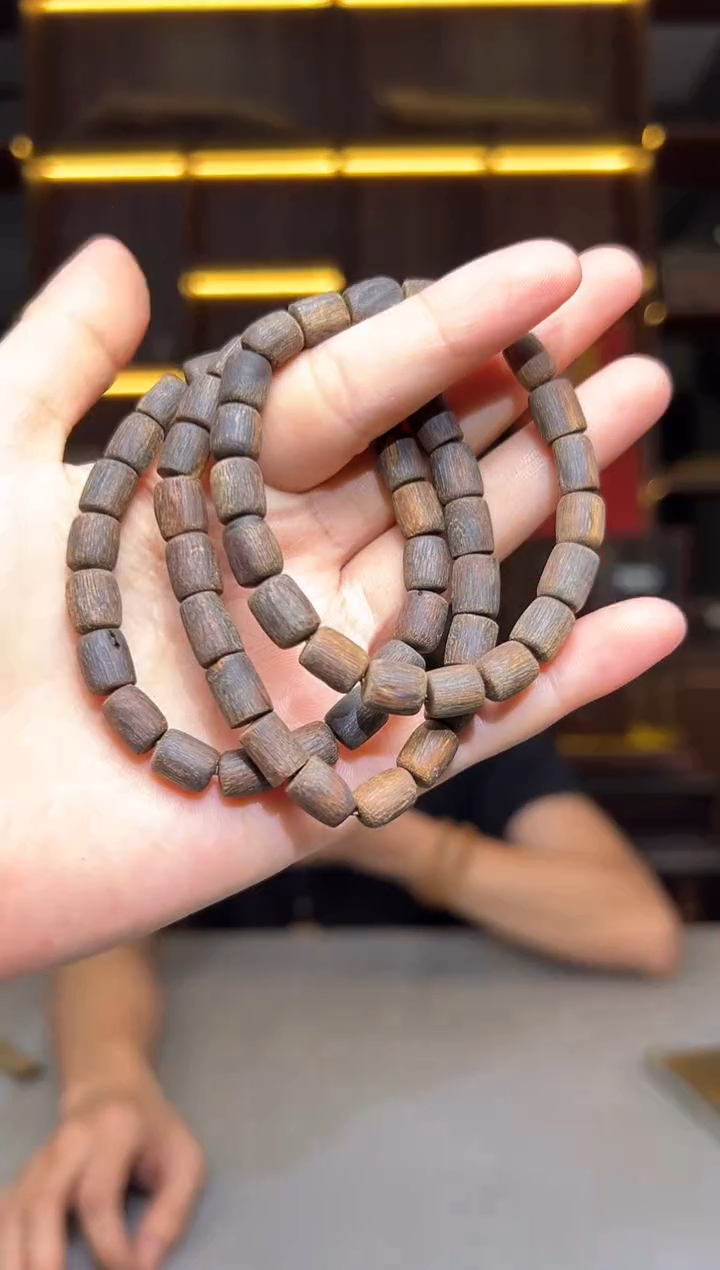 沉香碎屑沉香776号张勺子沉水单圈桶珠配碎屑香粉多样性发一077