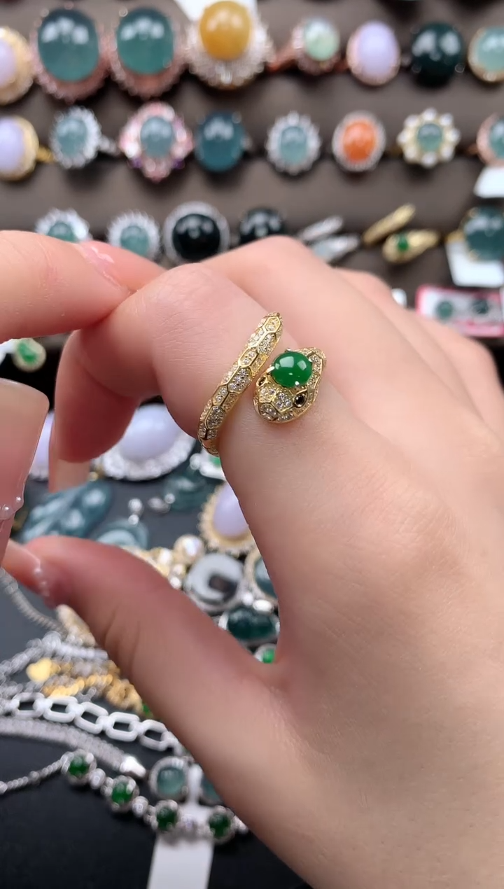 【闪购商品】翡翠戒指银S925镶嵌51241