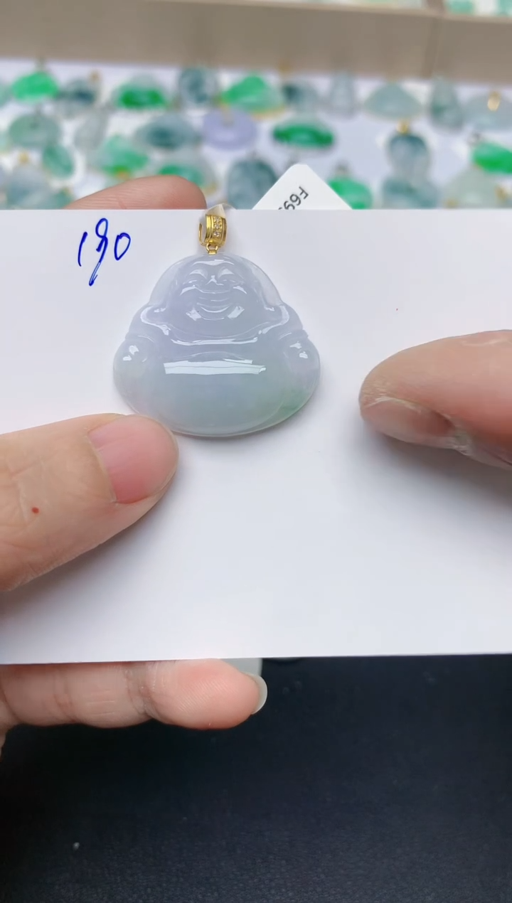 【闪购商品】翡翠颈饰18K金镶嵌天然翡翠A货    