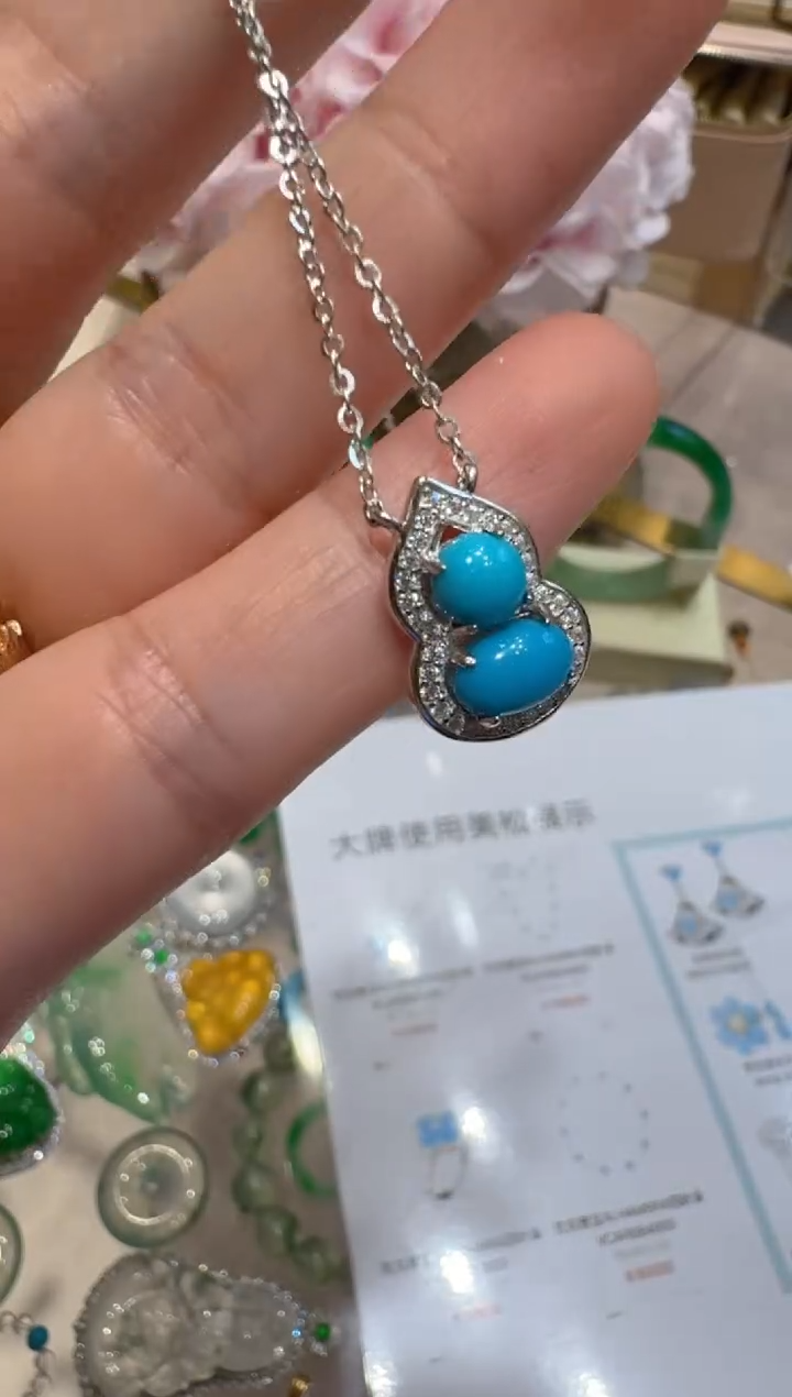 银S925镶嵌绿松石套链多样性团购发一件