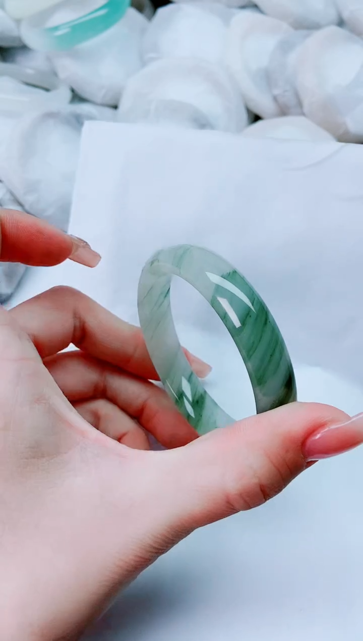 【闪购商品】石英质玉手镯未镶嵌J302-56-57