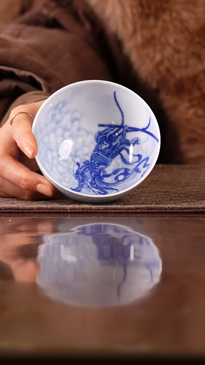 瓷燕鸿开物青花西游题材主人杯