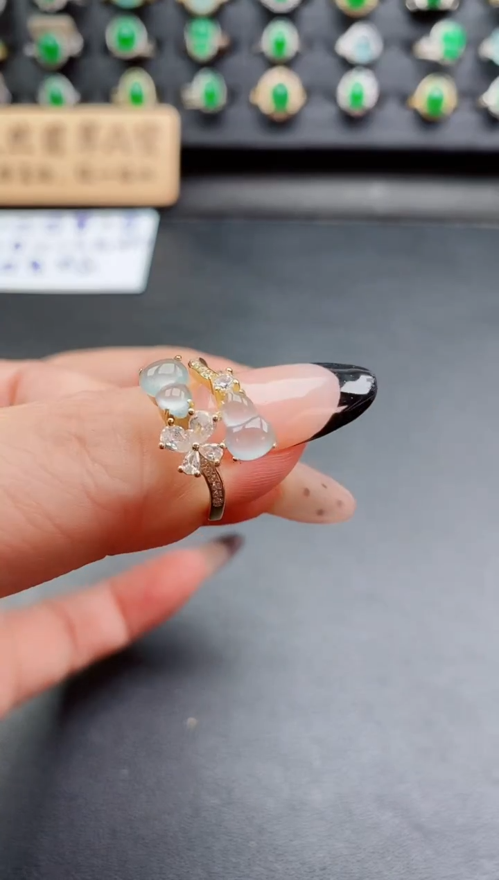 银S925镶嵌戒指翡翠1