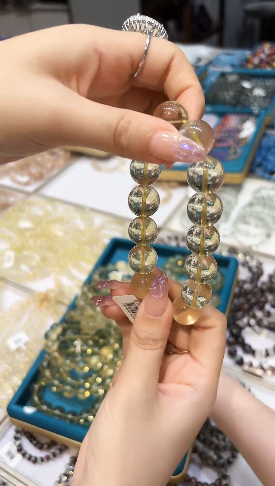 水晶手串未镶嵌【太阳好物】黄水晶+0014【多样性发一件】+15mm