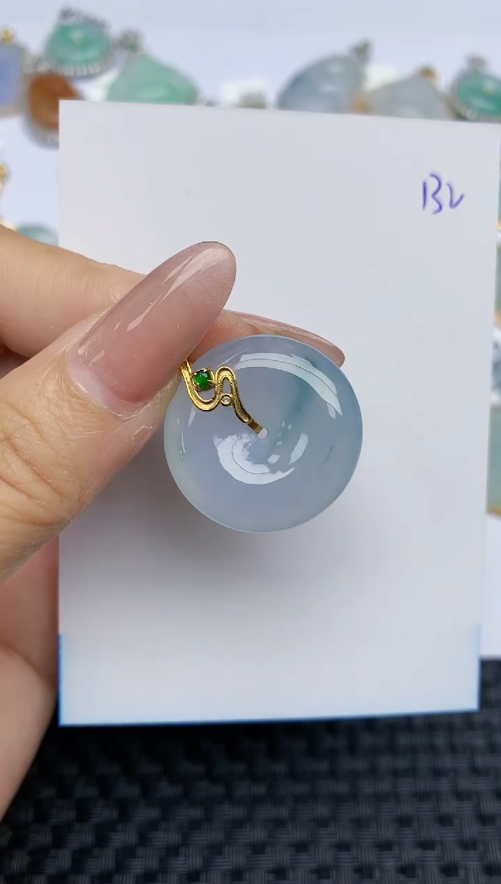 【闪购商品】翡翠颈饰18K金镶嵌天然A货翡翠 132