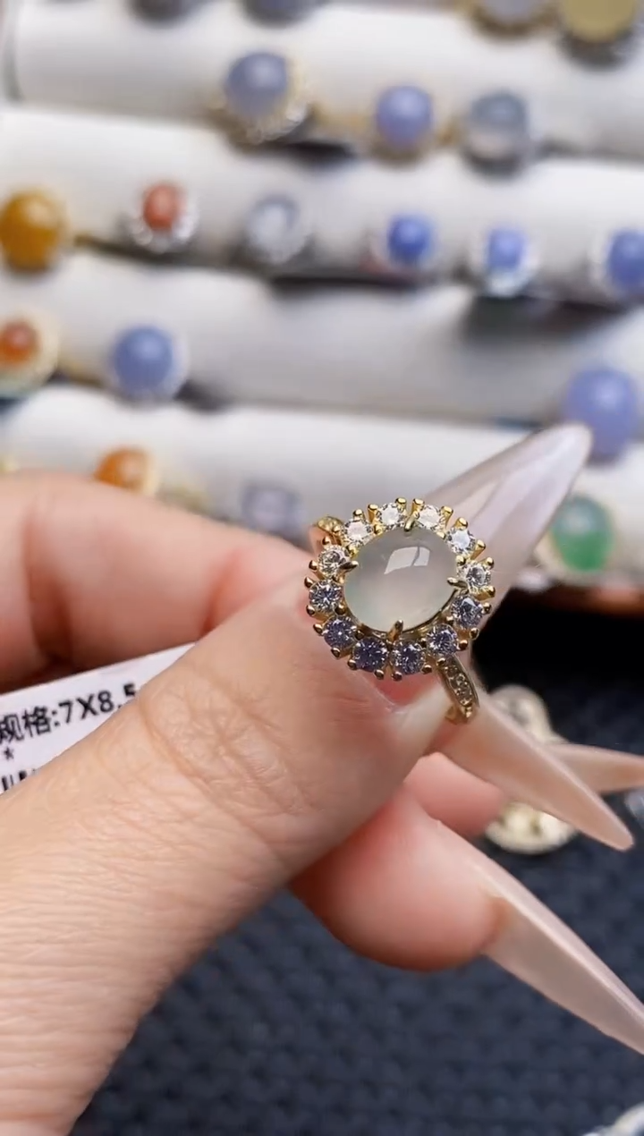 银S925镶嵌戒指翡翠1058