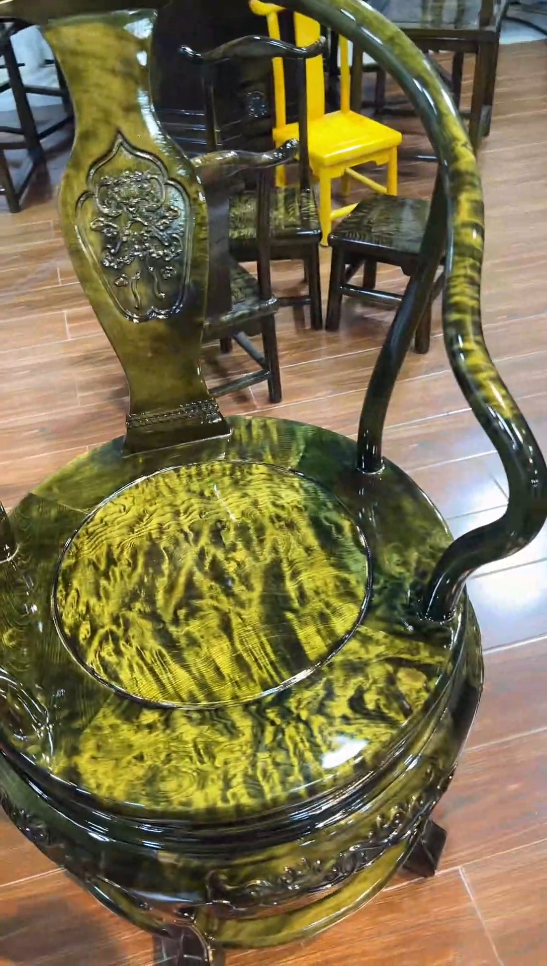 金丝楠知*金丝楠木转转椅 62*62*95cm