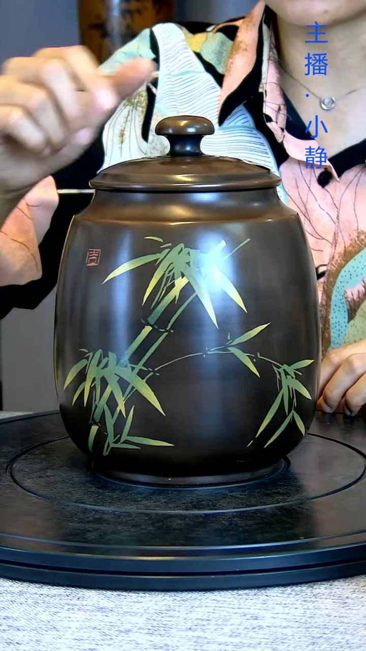 建水全手工紫陶茶罐精磨008