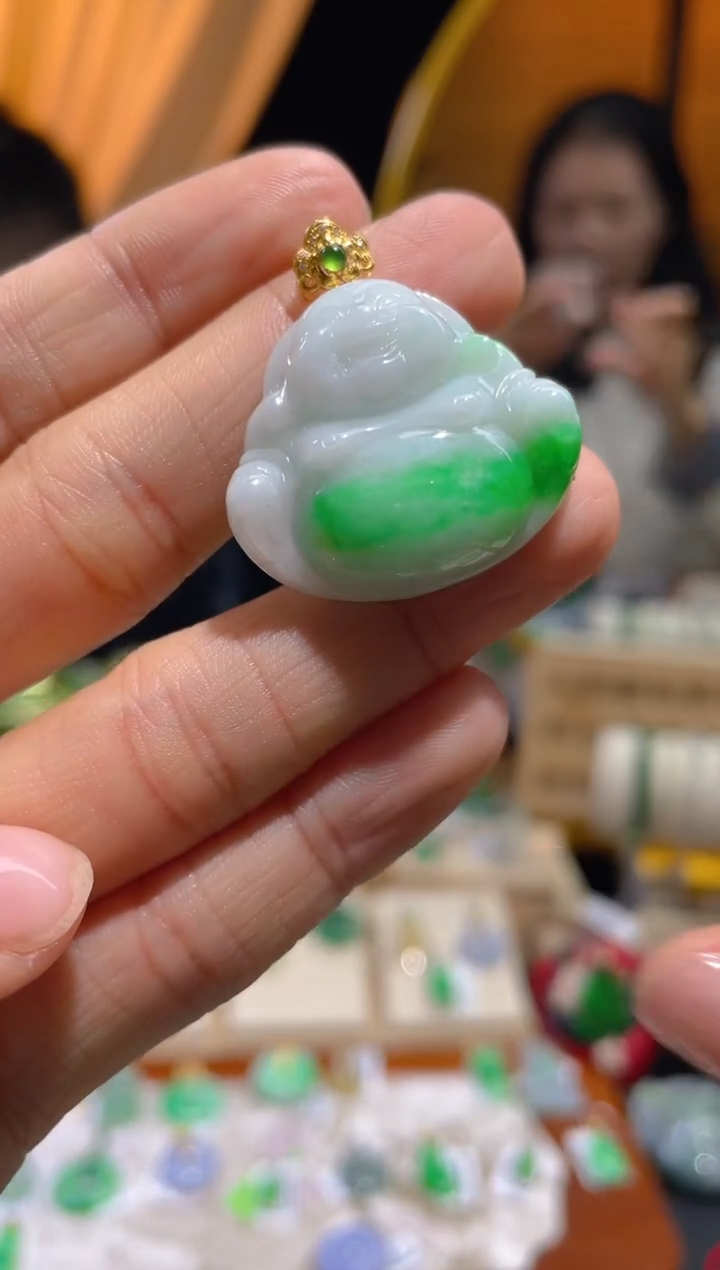 【闪购商品】翡翠颈饰18K金镶嵌假一赔三