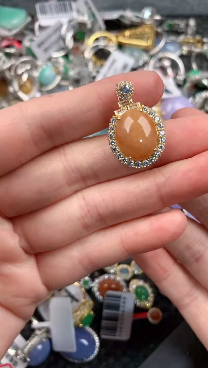 银S925镶嵌戒指翡翠999      4