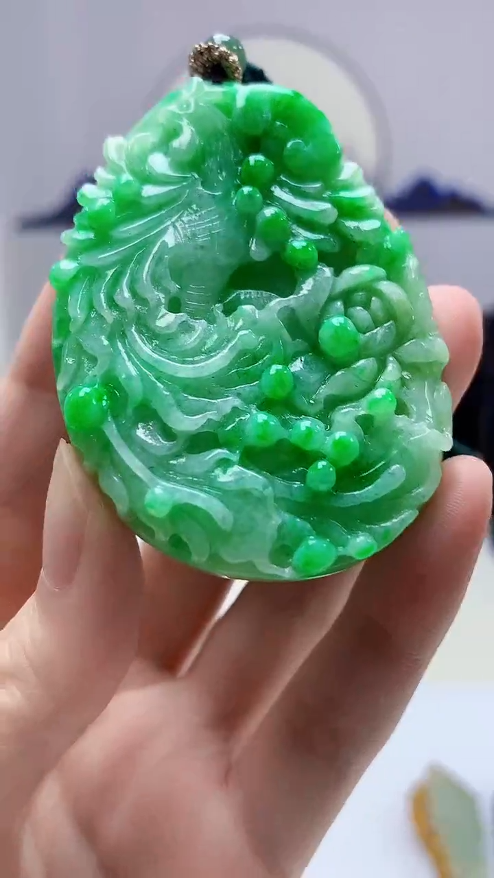 【闪购商品】定制翡翠未镶嵌4829zm-毛货挂件凤凰112