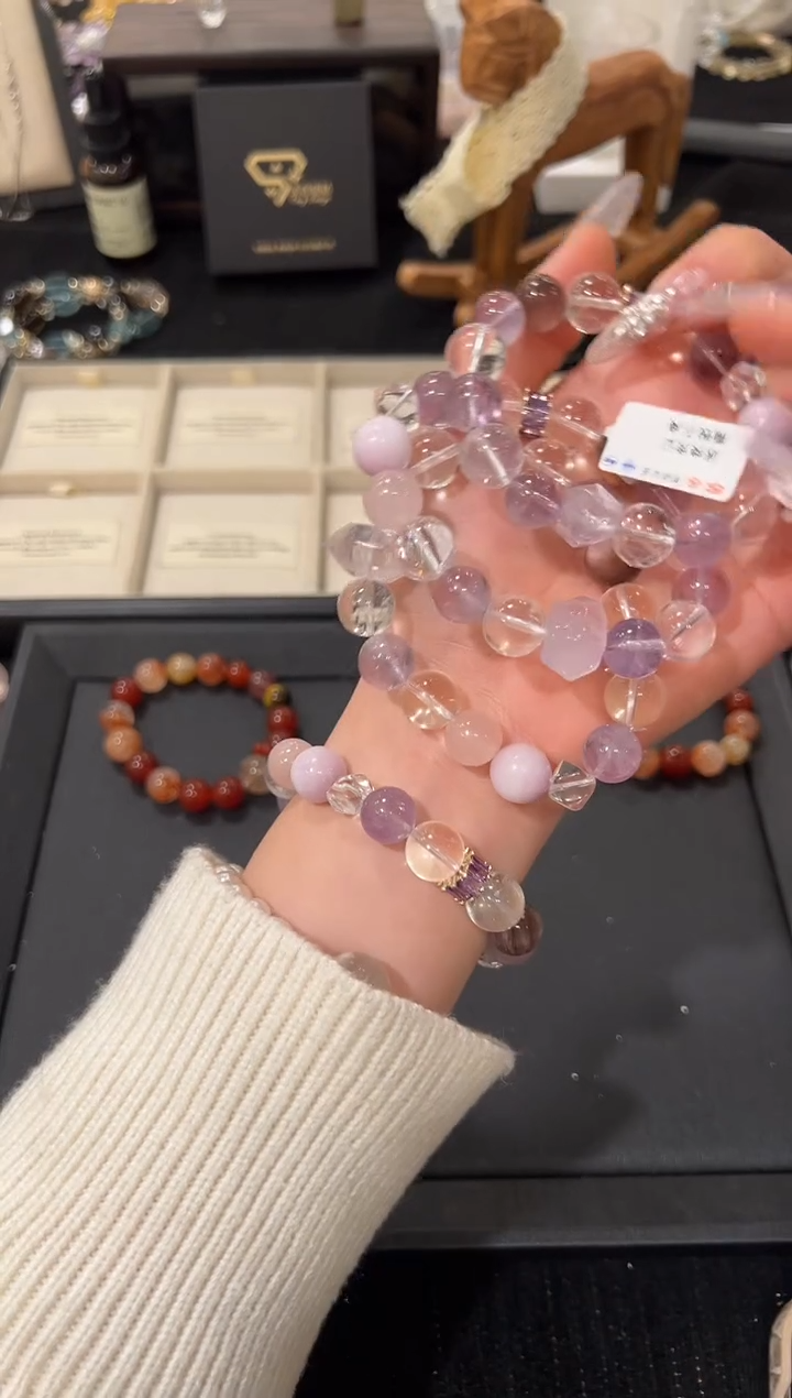 未镶嵌手链水晶d988 紫水设计款手串