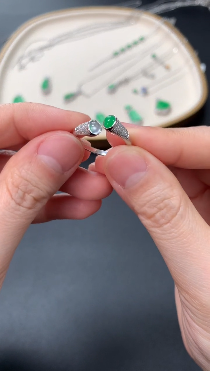 【闪购商品】翡翠戒指18K金镶嵌戒指4980