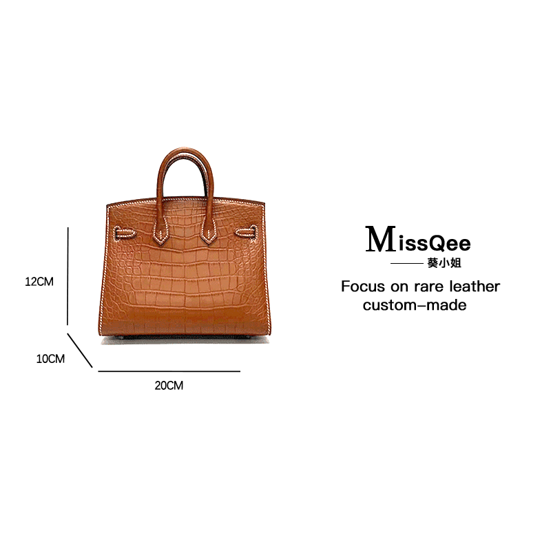 「高定女包」葵小姐MissQee鳄鱼皮定制手提包  DY1002 美洲20bk