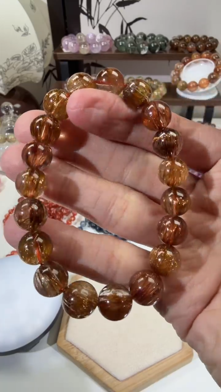 水晶摆件未镶嵌?****_SJ-87铜发晶手串