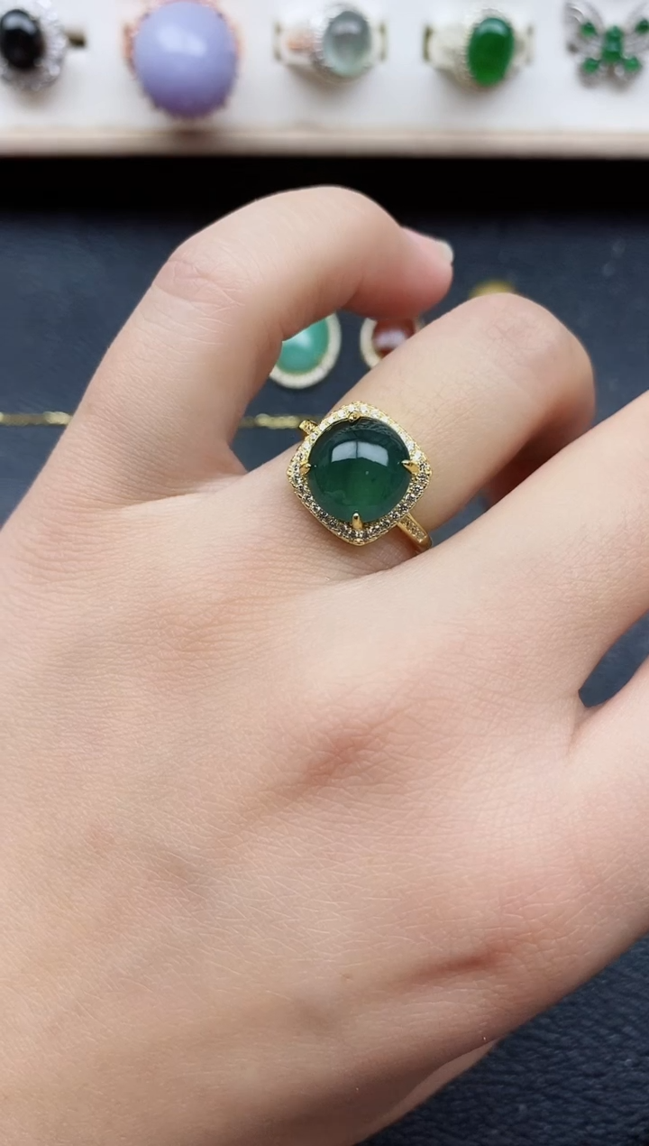 【闪购商品】翡翠戒指银S925镶嵌11111