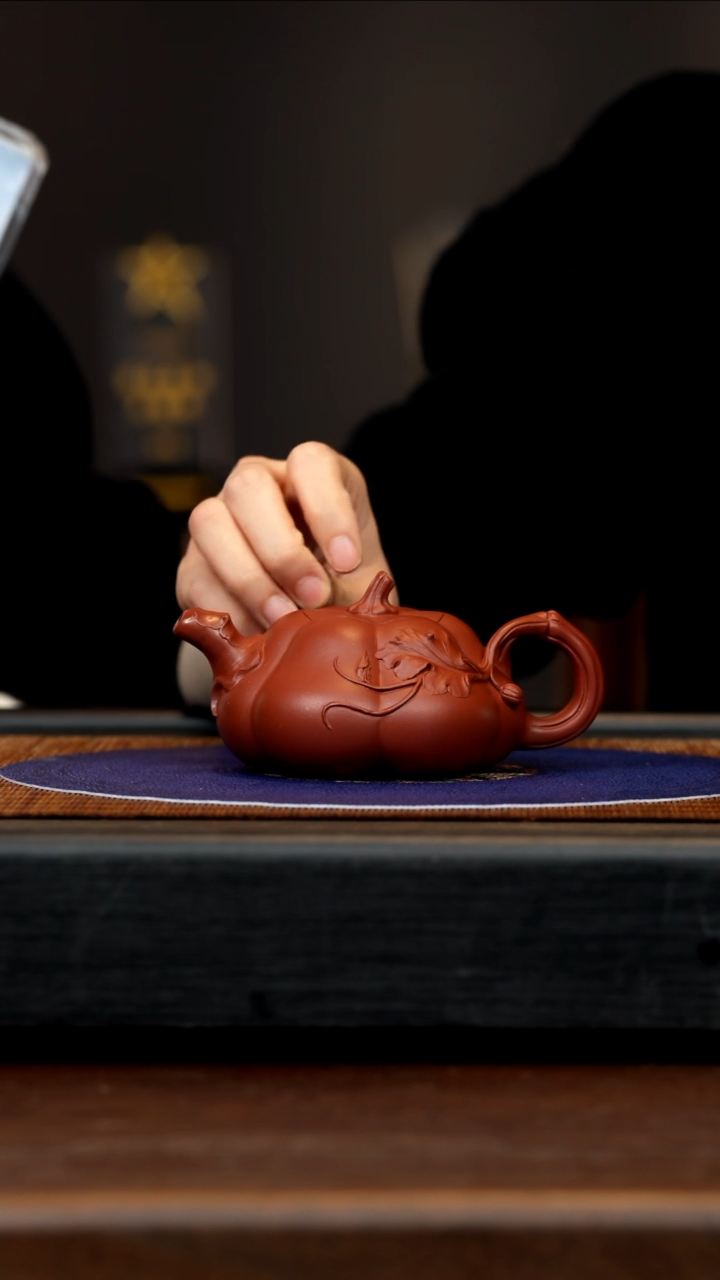 【闪购商品】紫砂茶壶ZXJ 大红泥 南瓜 220cc