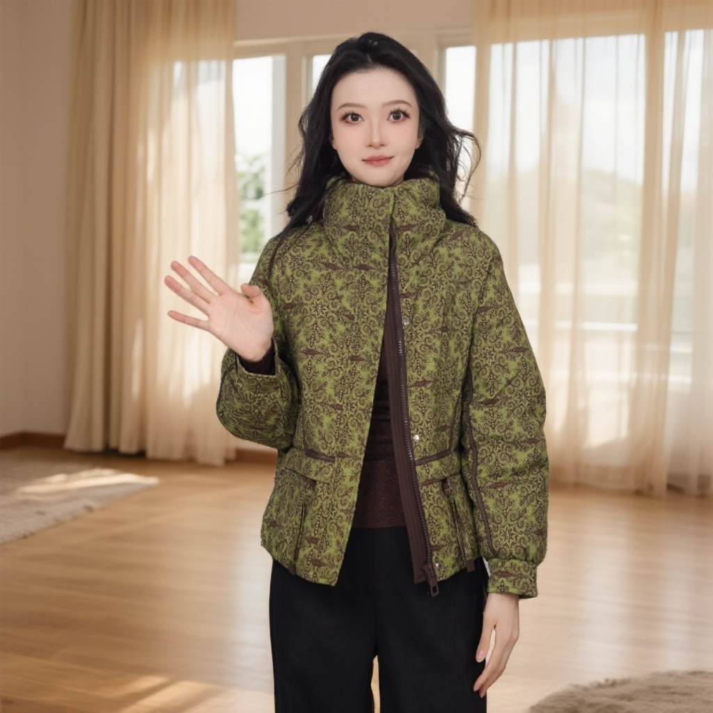 Gowani/乔万尼2025新款轻薄女款冬季复古短款羽绒服EZ4T209