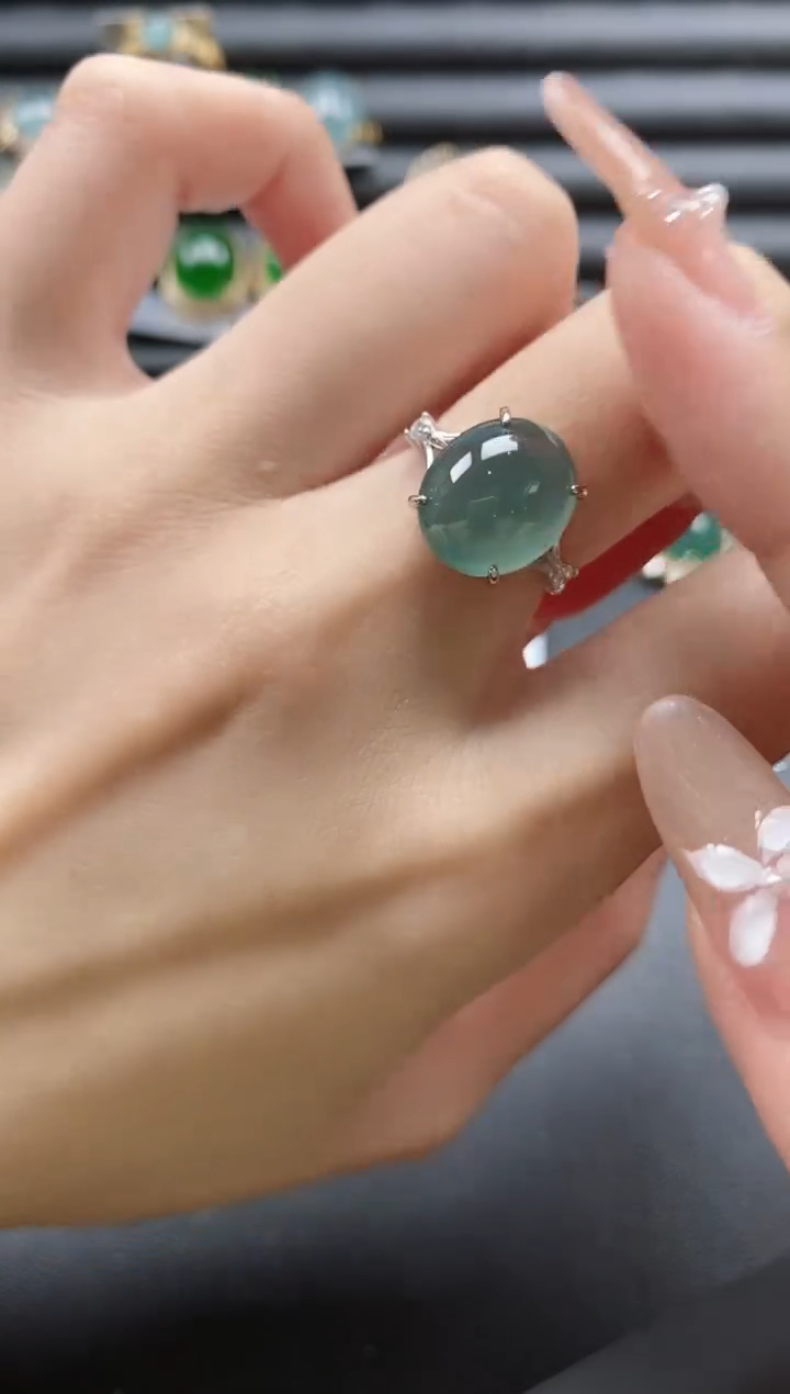 【闪购商品】翡翠戒指银S925镶嵌51151