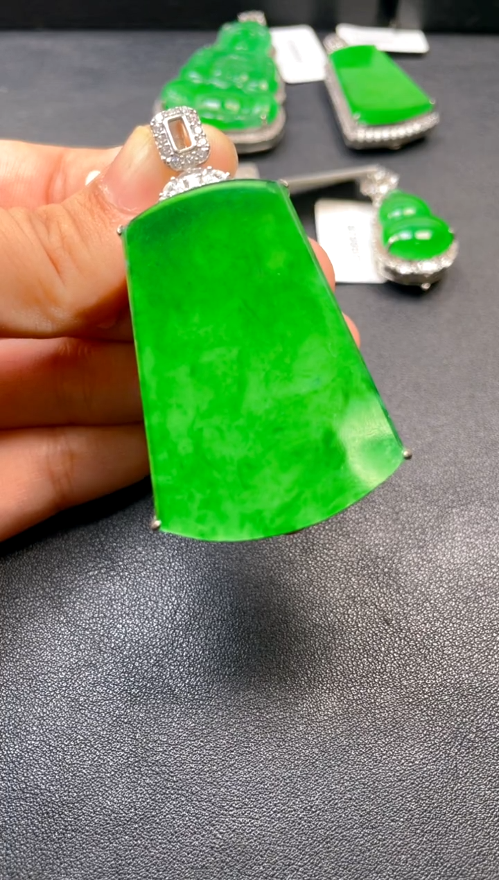 吊坠(不含链)银S925镶嵌翡翠吊坠