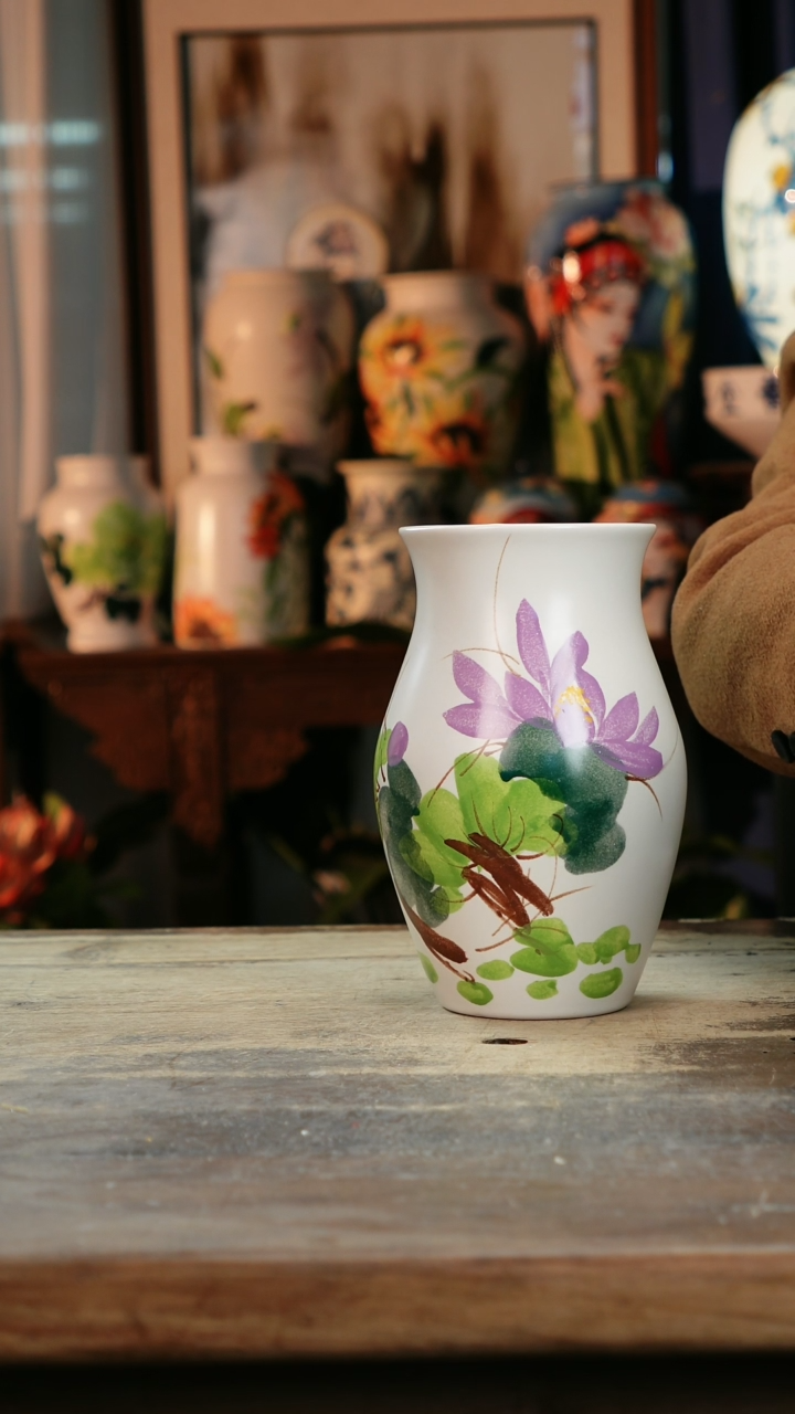 【闪购商品】瓷片景德镇纯手工釉下彩精品花瓶