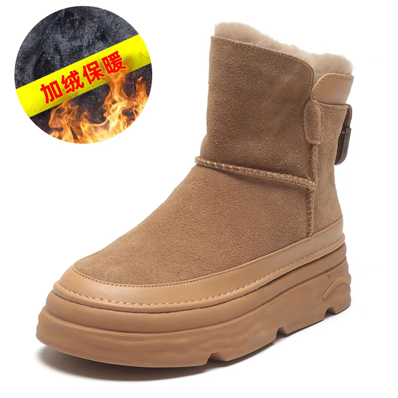 新款厚底百搭纯色简约雪地靴020