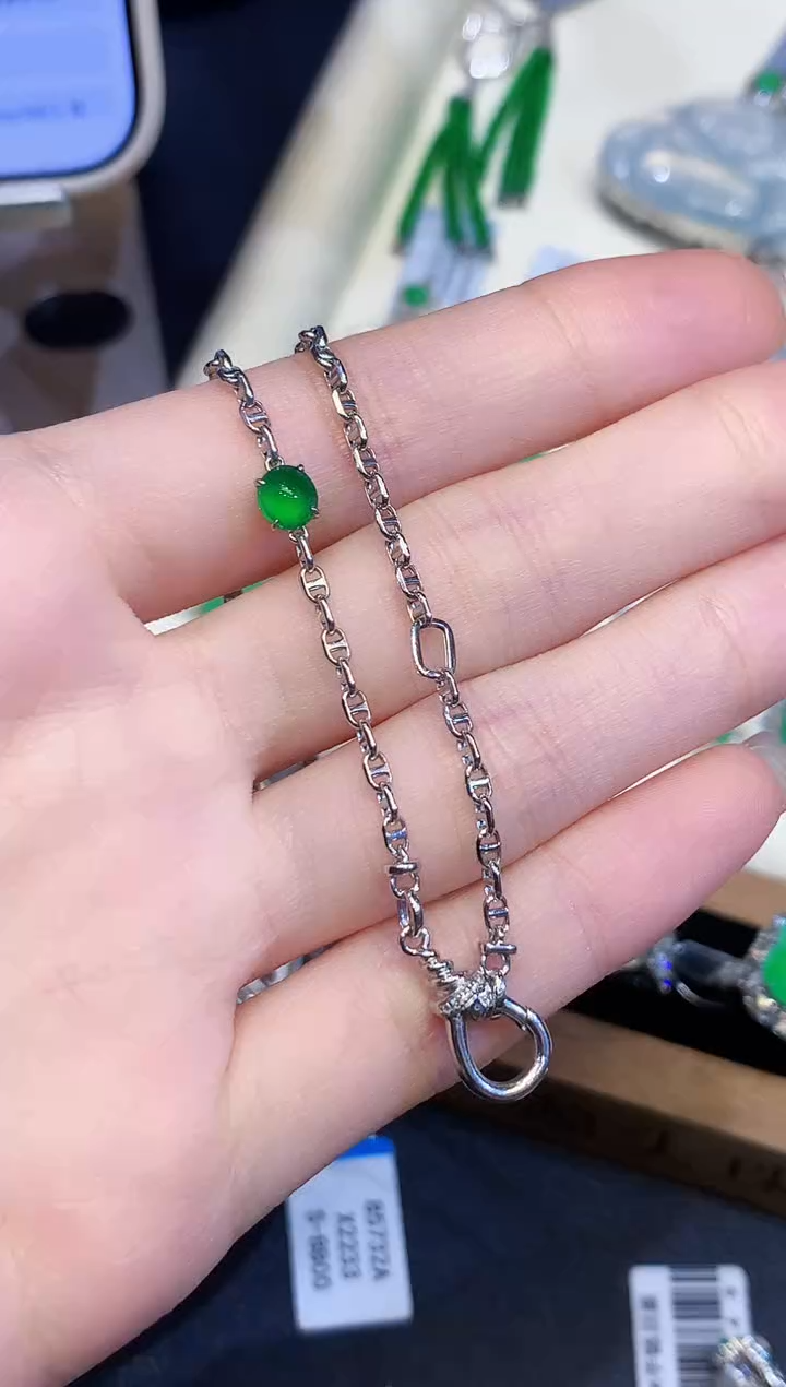 项链18K金镶嵌翡翠L多样性发其一