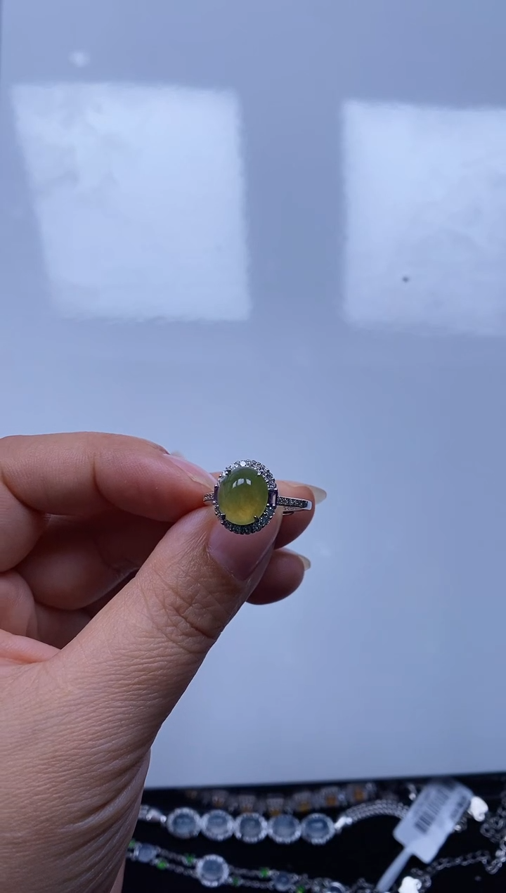 【闪购商品】翡翠戒指银S925镶嵌戒指