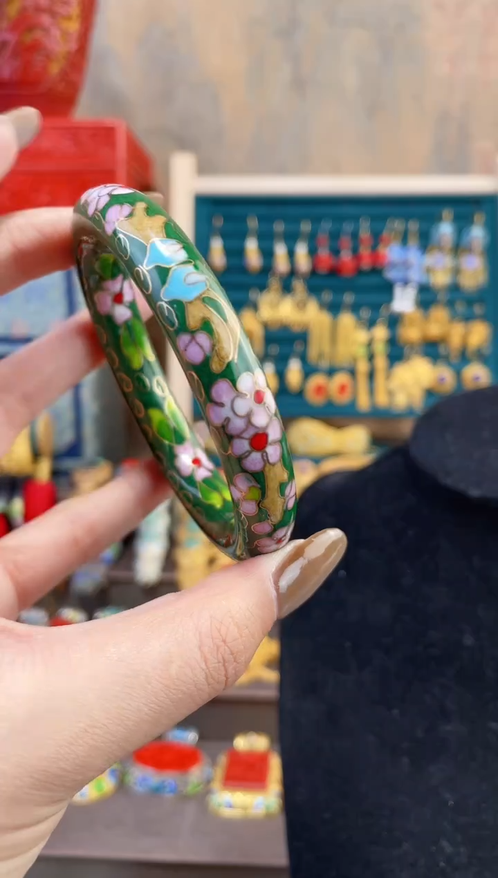 【闪购商品】非遗景泰蓝镯子绿色