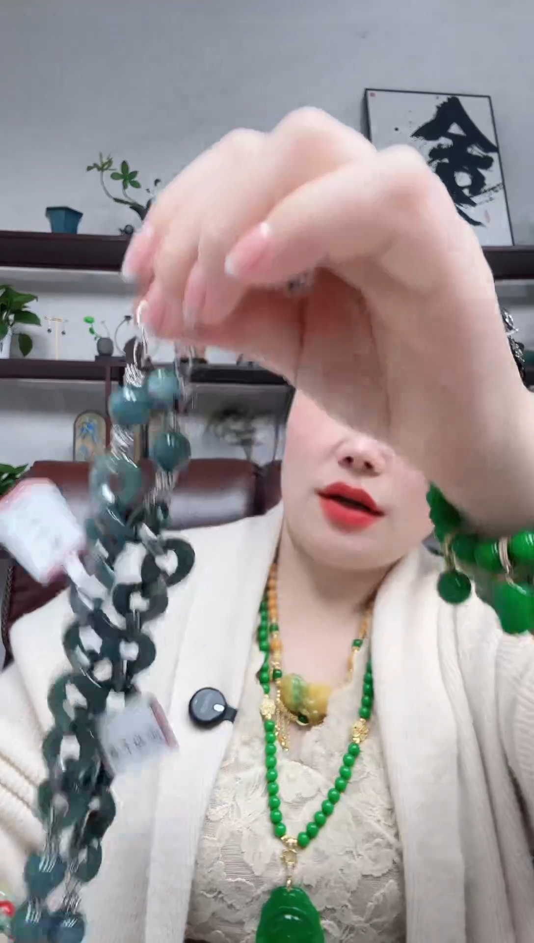 未镶嵌手链翡翠蓝水环环相扣手串