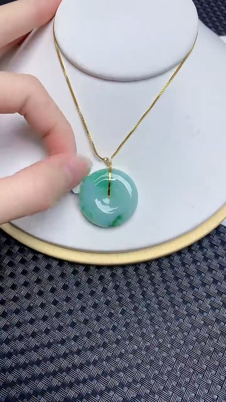 【闪购商品】翡翠颈饰18K金镶嵌66456458