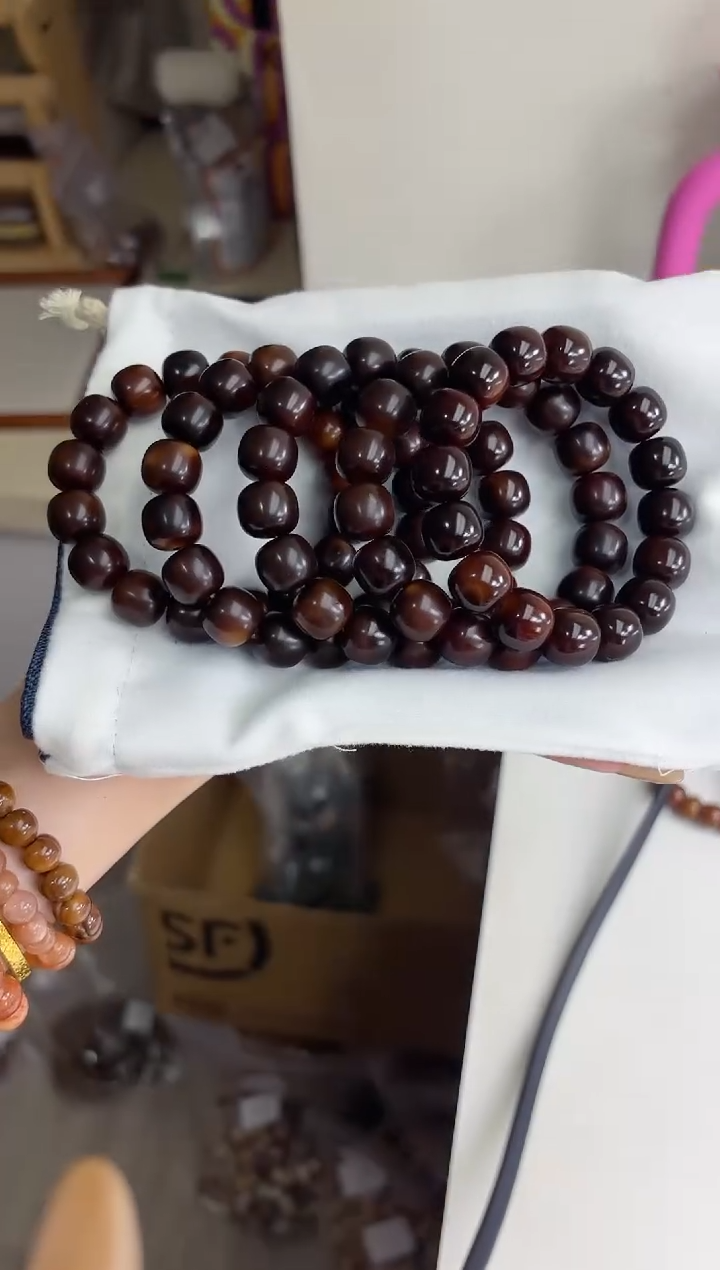 手串菩提根/象牙果沐p60虎珀糖干磨桶珠12*14mm手串